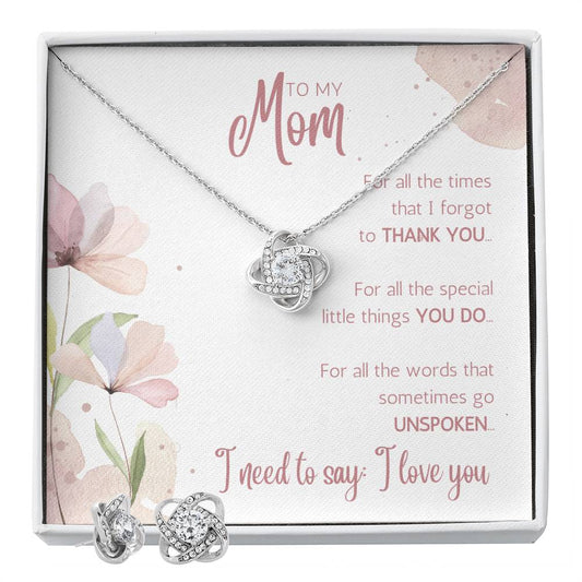 Love knot Earring & Necklace Set | To My Mom