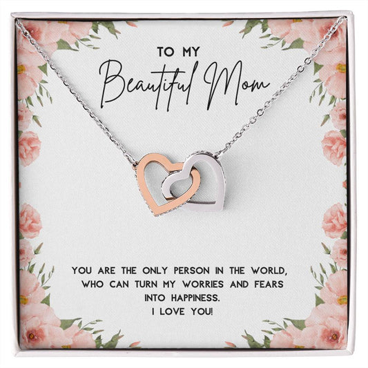 Interlocking Hearts Necklace | To My Beautiful Mom - Only Person