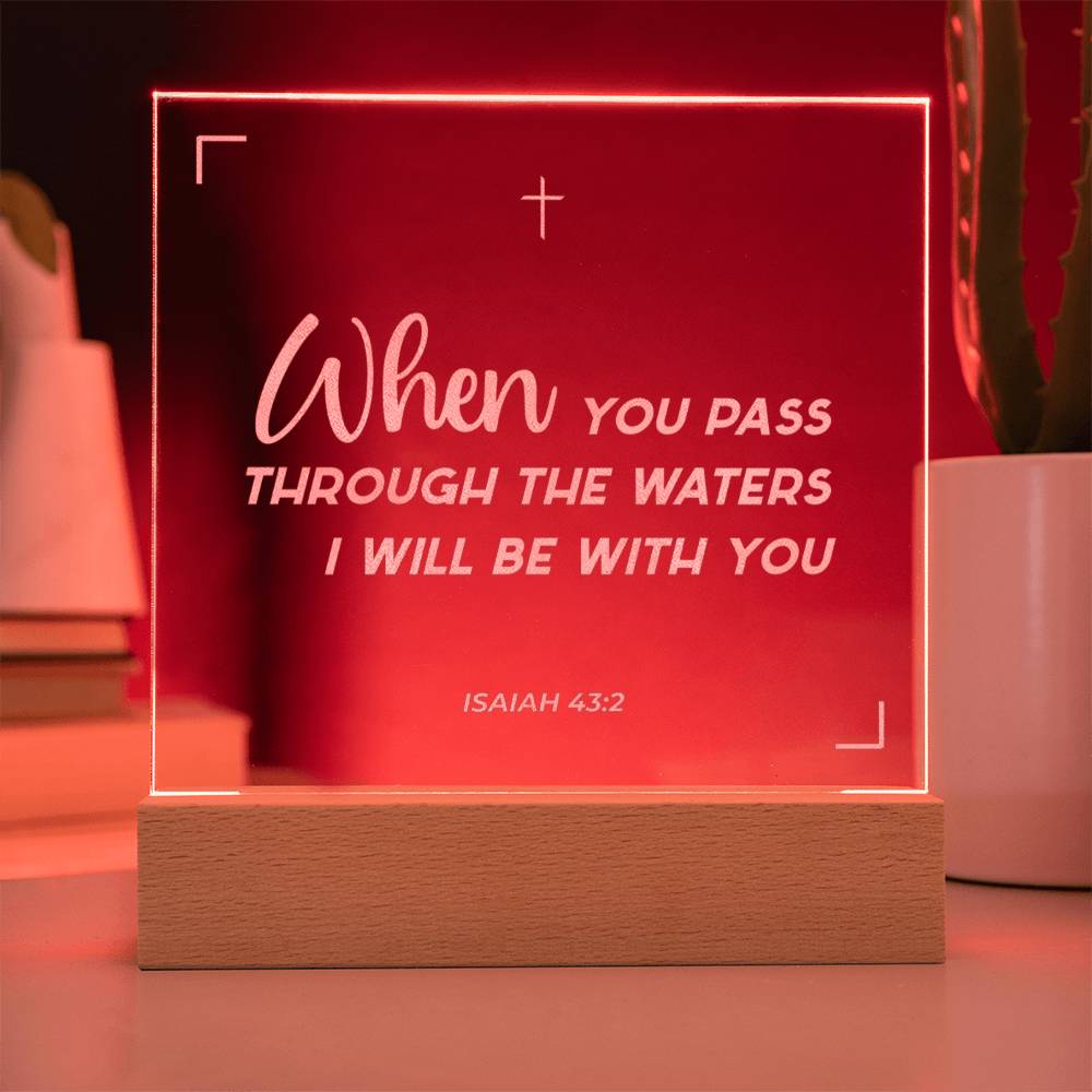 I will be with you |  Engraved Acrylic Plaque Led Light