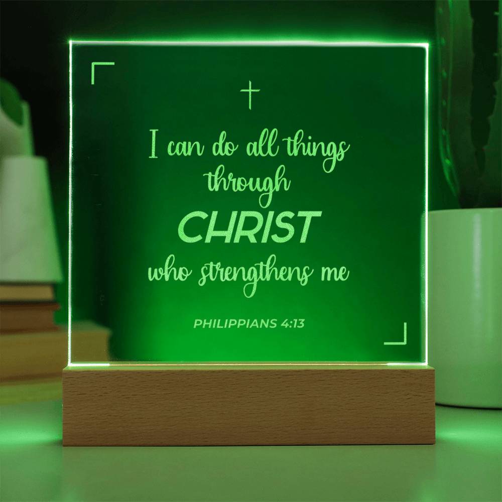 I  can do all things | Engraved Acrylic Plaque Led Light